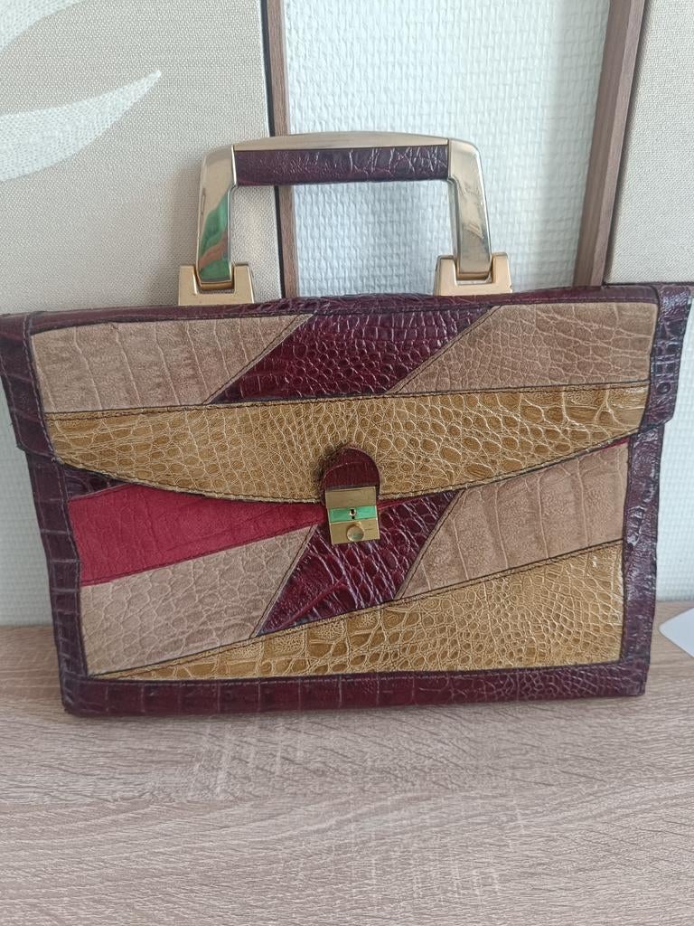 Sac à main vintage en cuir, Enlèvement, Utilisé, Sac à main