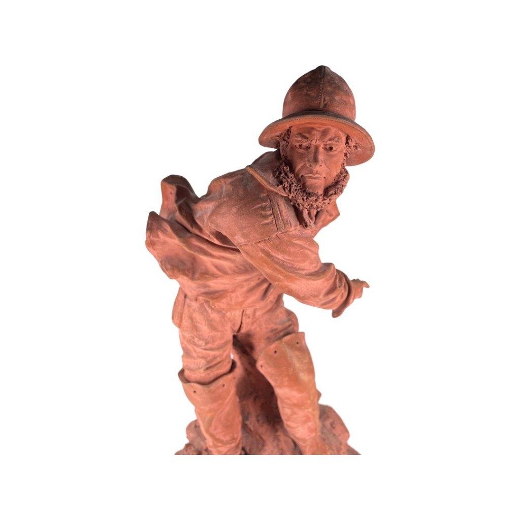 Joseph Le Guluche Marin en terre cuite XIXe, Antiquités & Art, Antiquités | Céramique & Poterie, Enlèvement ou Envoi