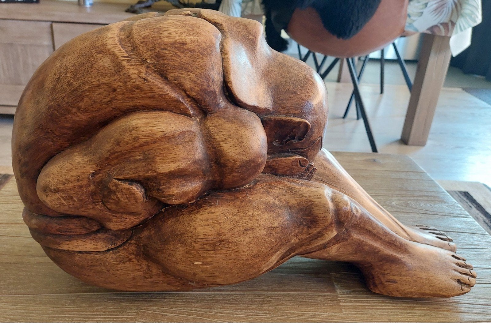 Prachtige handgesneden houten Orang Malu Beeld (Yogiman), Ophalen, Hout, Beeld, Overige onderwerpen