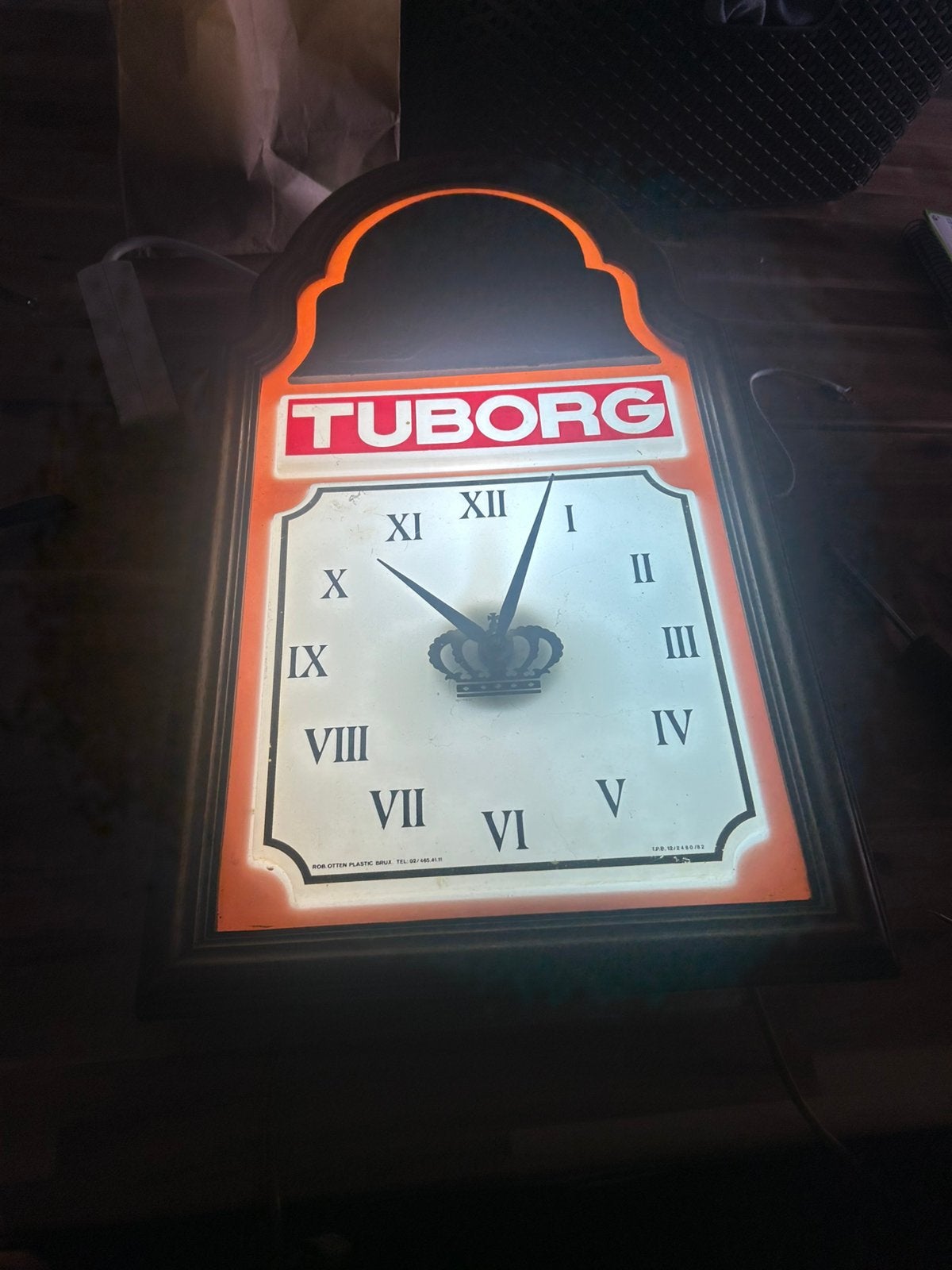 Enseigne Lumineuse / horloge Tuborg, Verzamelen, Biermerken, Ophalen of Verzenden, Gebruikt, Reclamebord, Plaat of Schild, Overige merken