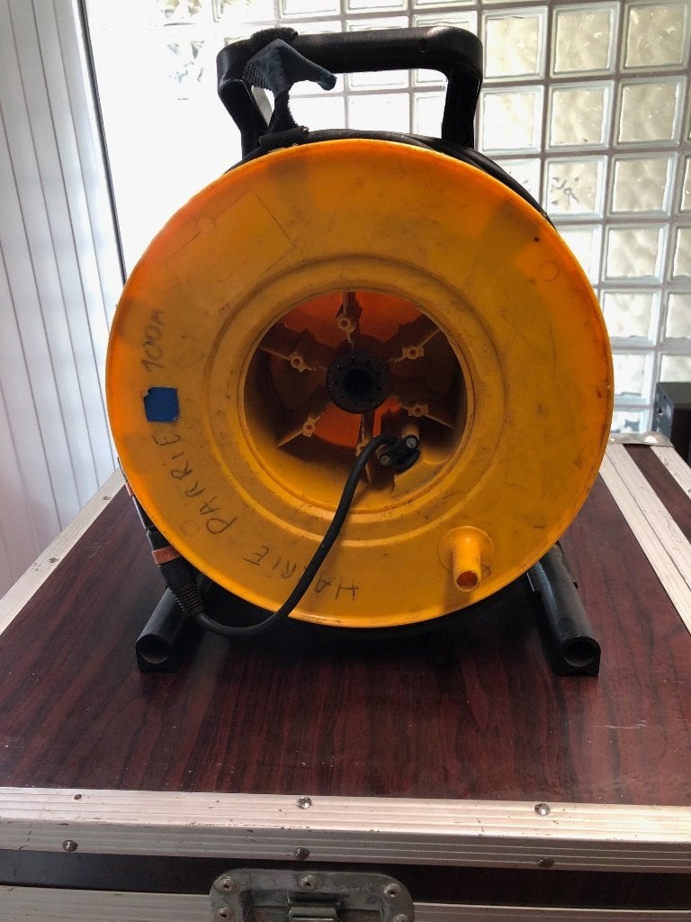 Câble DMX en bobine de 100 m avec XLR 3P mâle/femelle, Musique & Instruments, Enlèvement ou Envoi, Utilisé, Lumières