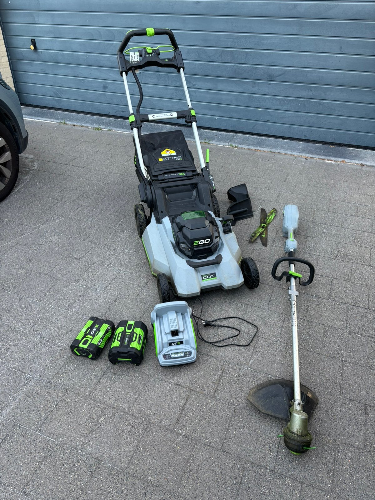 Ego accu grasmaaier en kantenmaaier, Tuin en Terras, Grasmaaiers, Ophalen, Gebruikt