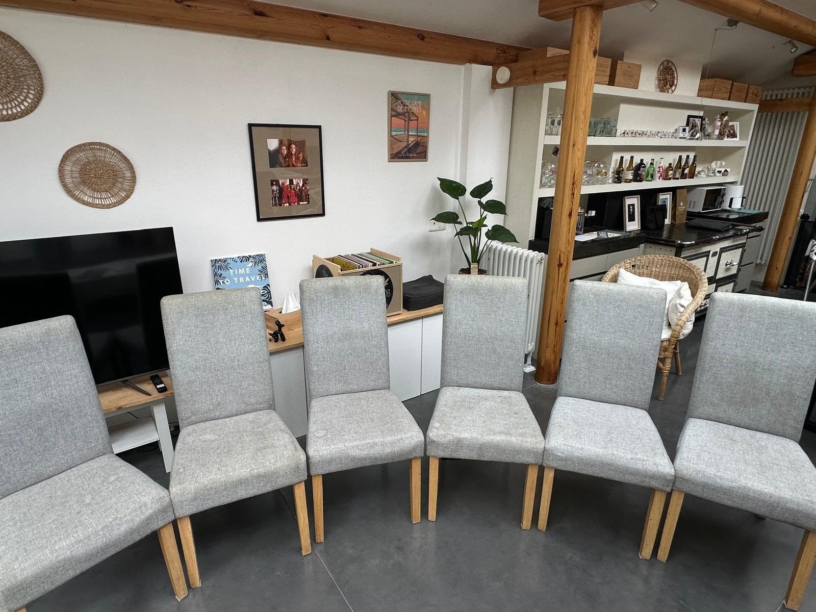 lot de 6 chaises, Maison & Meubles, Enlèvement, Utilisé, Gris, Cinq, Six Chaises ou plus