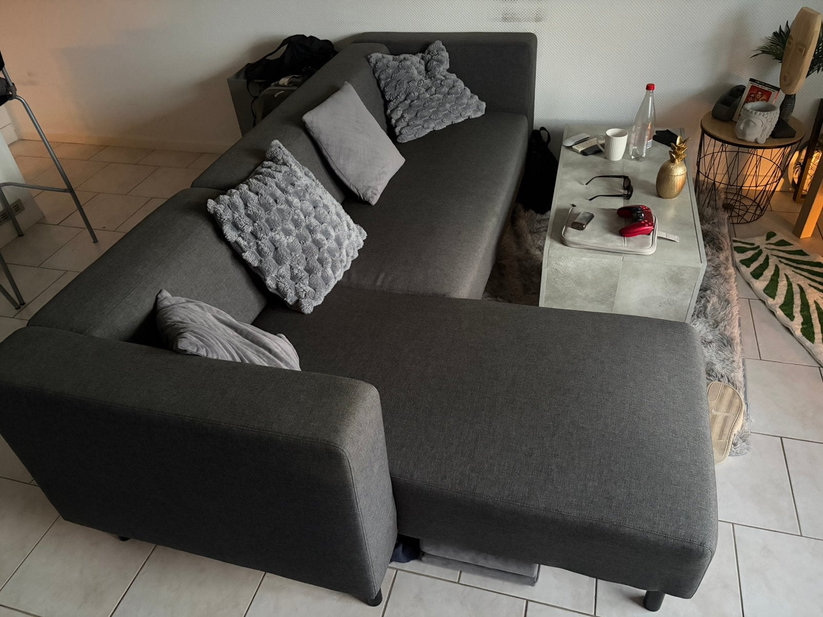 Canapé d’angle JYSK gris – Très bon état, Enlèvement, Comme neuf