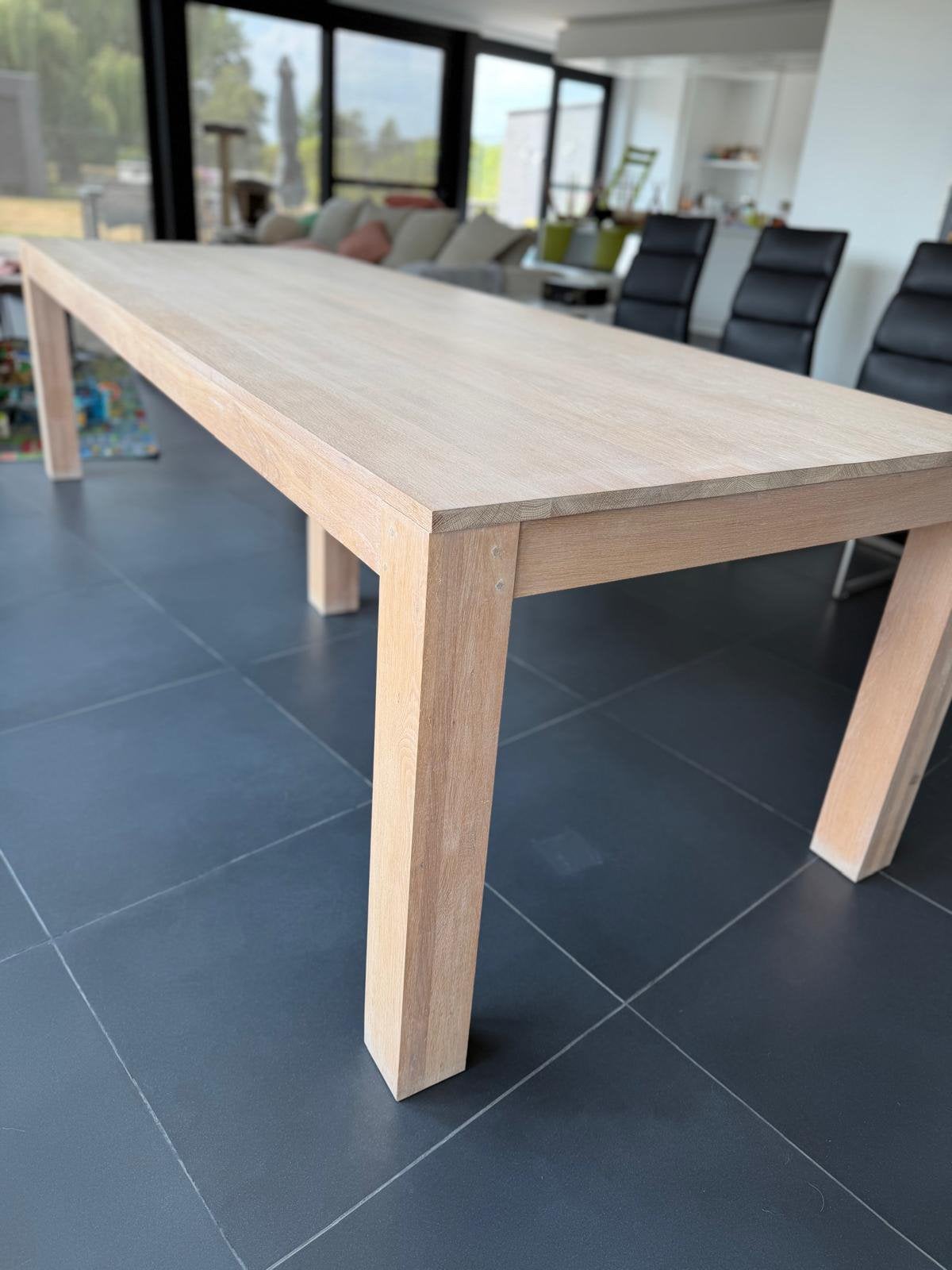 Grote eiken eettafel 280cm – natuur eik, Ophalen, Zo goed als nieuw