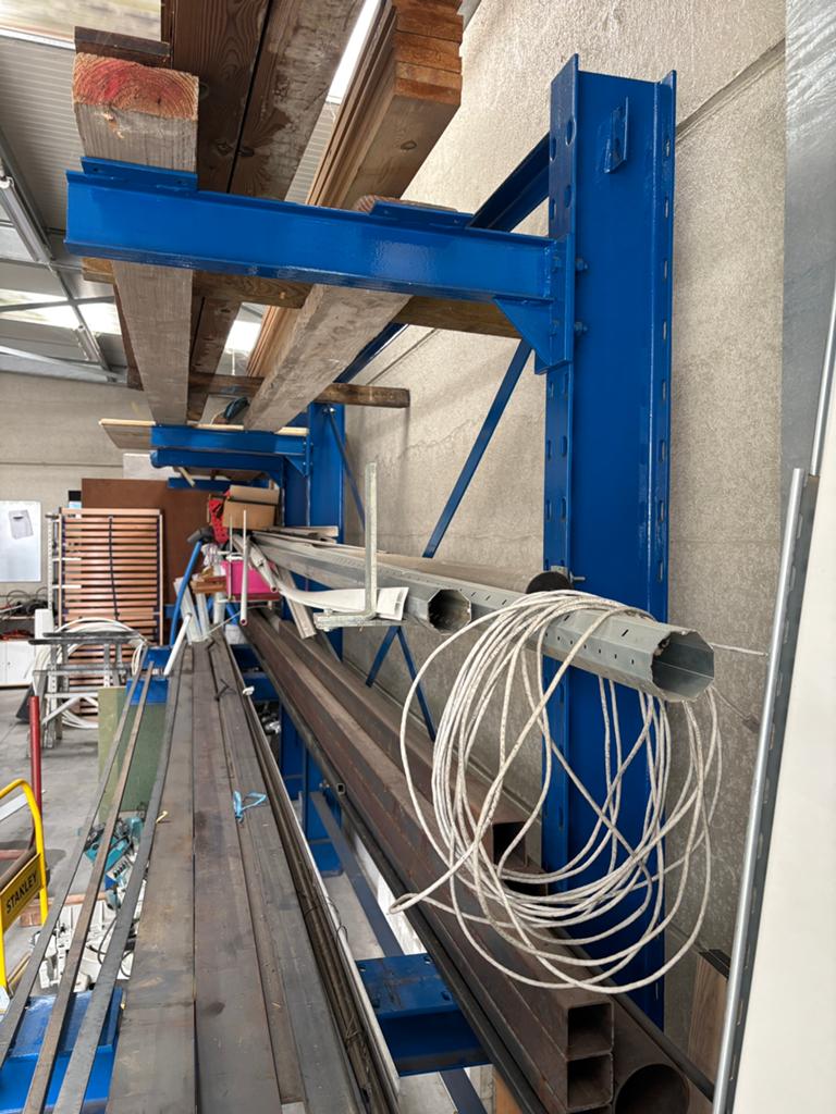 Rek voor profielen+rest metaalbuizen, aluminium,galvanize, Ophalen, Gebruikt