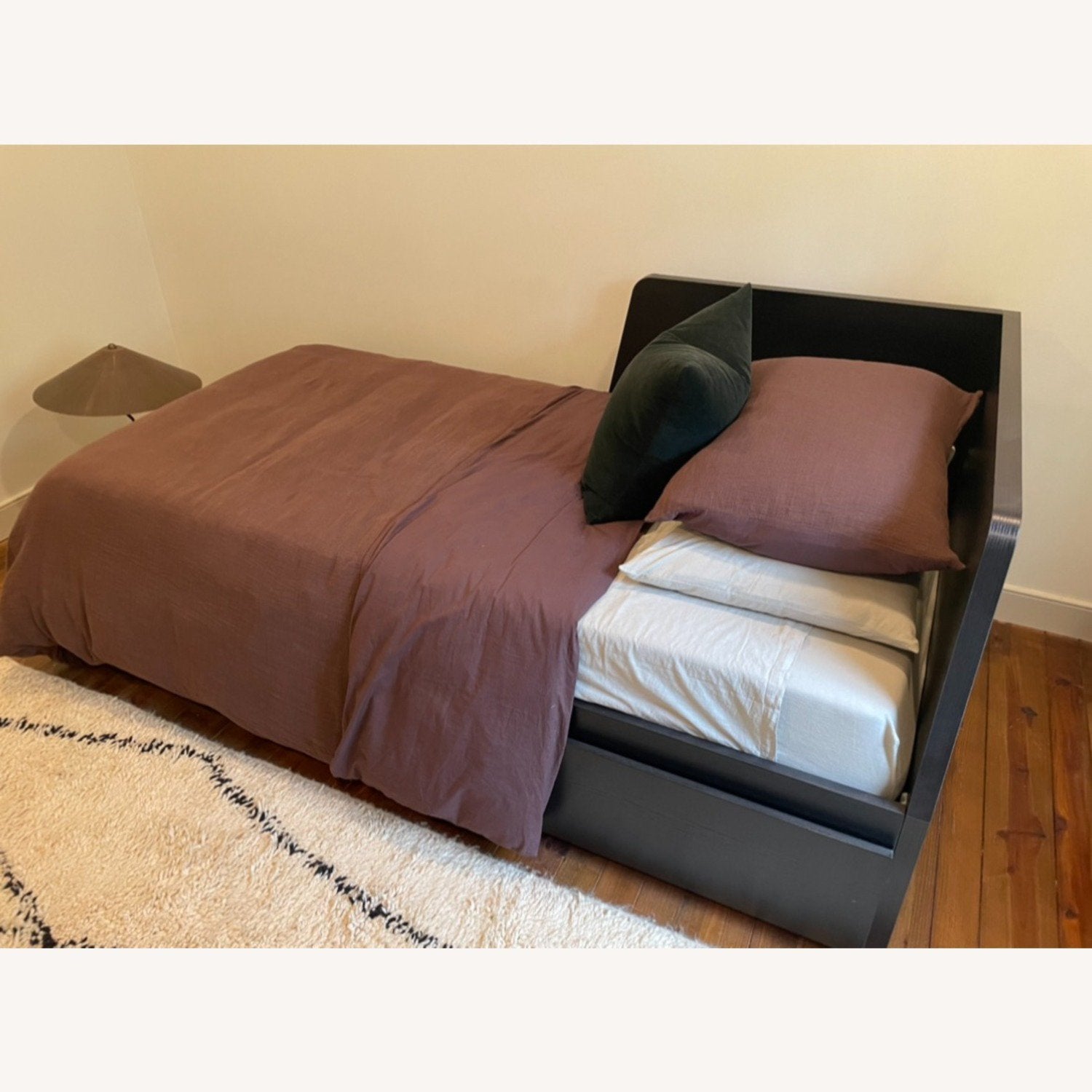 IKEA FLEKKE zwart bed 1>2 personen, Ophalen, Zo goed als nieuw, Zwart