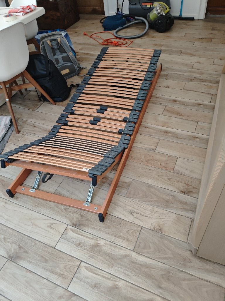 Twee dubbel verstelbare lattenbodems 70 x 200, Huis en Inrichting, Ophalen, Verstelbaar, 70 cm of minder, Bruin