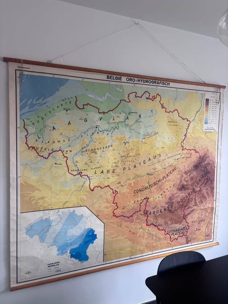 Oude schoolplaat Belgie Oro-Hydrografisch, Ophalen