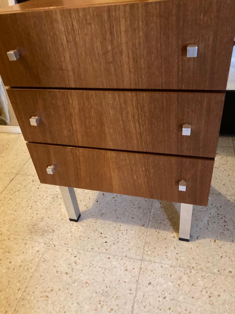 Vintage ladenkast, Huis en Inrichting, Kasten | Ladekasten, 3 of 4 laden, Ophalen, Zo goed als nieuw, Teakhout