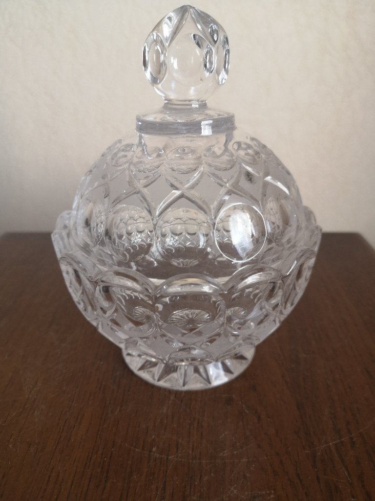 Bonbonnière in glas 15 cm, Antiek en Kunst, Ophalen of Verzenden