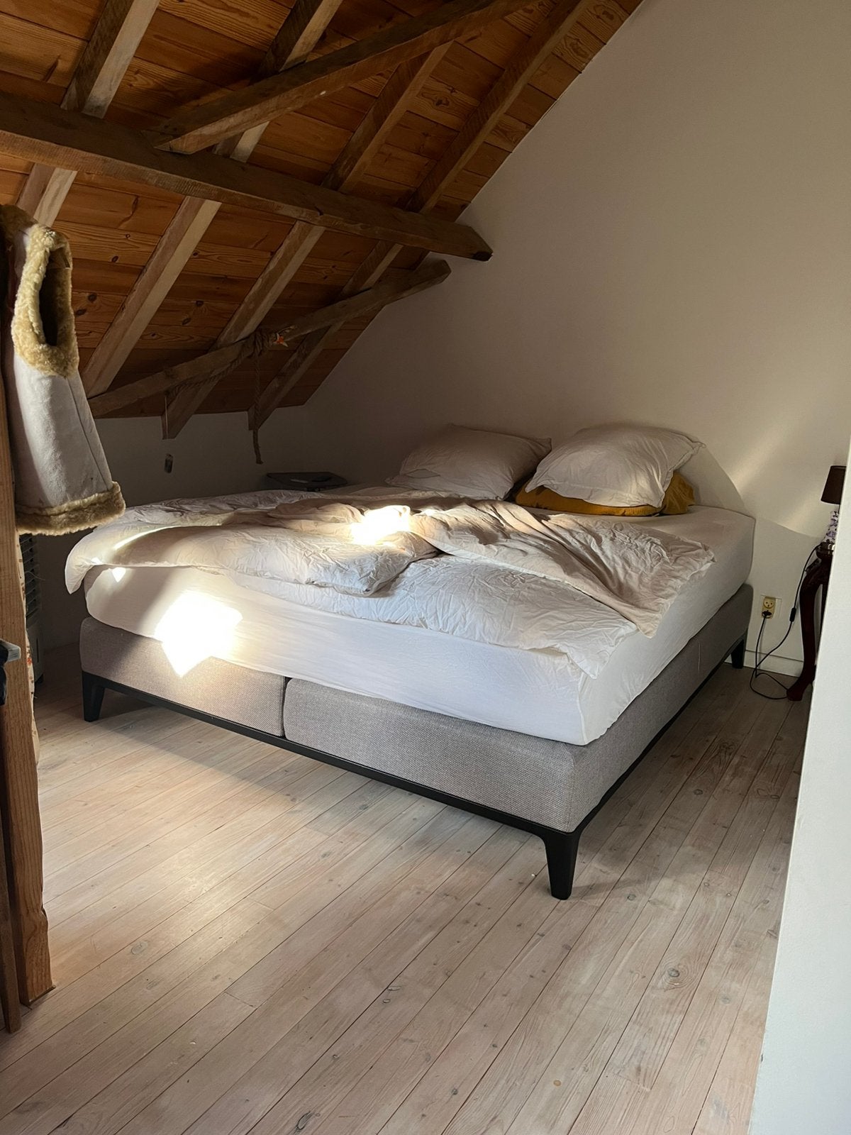 Boxspring Auping Criade 180 x 200, Ophalen, Beige, Tweepersoons, Zo goed als nieuw