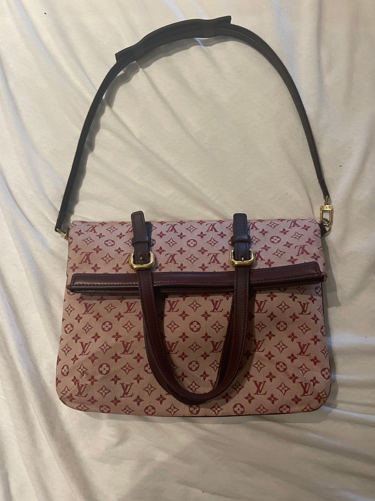 Louis vuitton mini lin handtas, Handtassen en Accessoires, Tassen | Damestassen, Ophalen, Gebruikt, Rood, Handtas