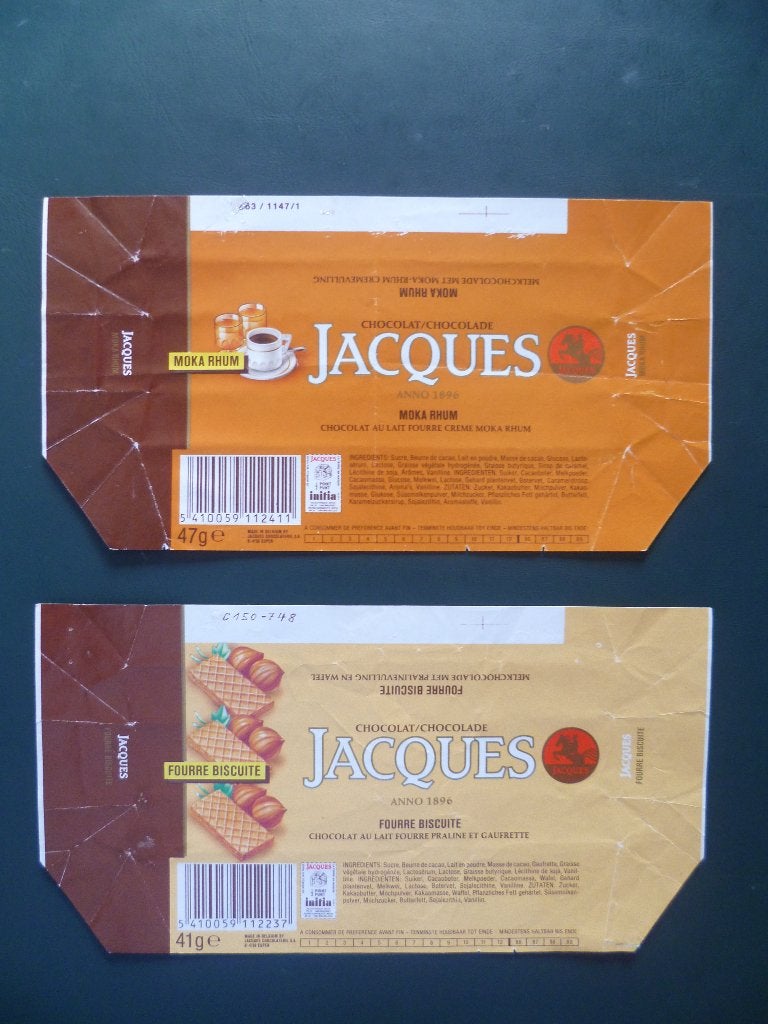chocolade Jacques chocolat omslagen emballages point Initia, Verzamelen, Ophalen of Verzenden, Gebruikt, Verpakking