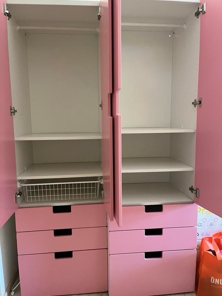 Stuva kinder kledingkast met roze front, Ophalen, 105 cm of meer, Zo goed als nieuw, Minder dan 50 cm