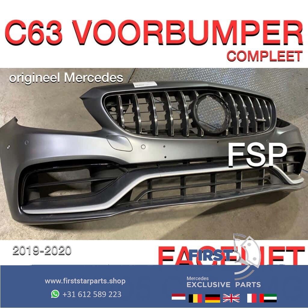 W205 Facelift C63 AMG Voorbumper compleet Mercedes C Klasse, Gebruikt, -, Voor, Ophalen of Verzenden