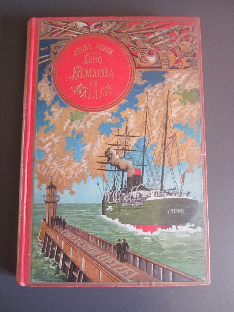 Jules Verne Cinq semaines en Ballon HETZEL, Antiquités & Art, Antiquités | Livres & Manuscrits, Enlèvement ou Envoi, Jules Verne