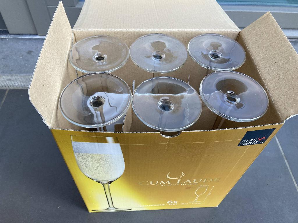 set van 6 champagneglazen nooit gebruikt voor 10 euro, Ophalen, Nieuw