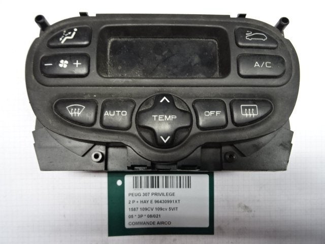 BEDIENINGSPANEEL AIRCO Peugeot 307 (3A / C/D) (96430991XT), Kontakt-peugeot@peugeot.com, Gebruikt, Peugeot Deutschland GmbH, Bahnhofsplatz
65423  Rüsselsheim, DE
