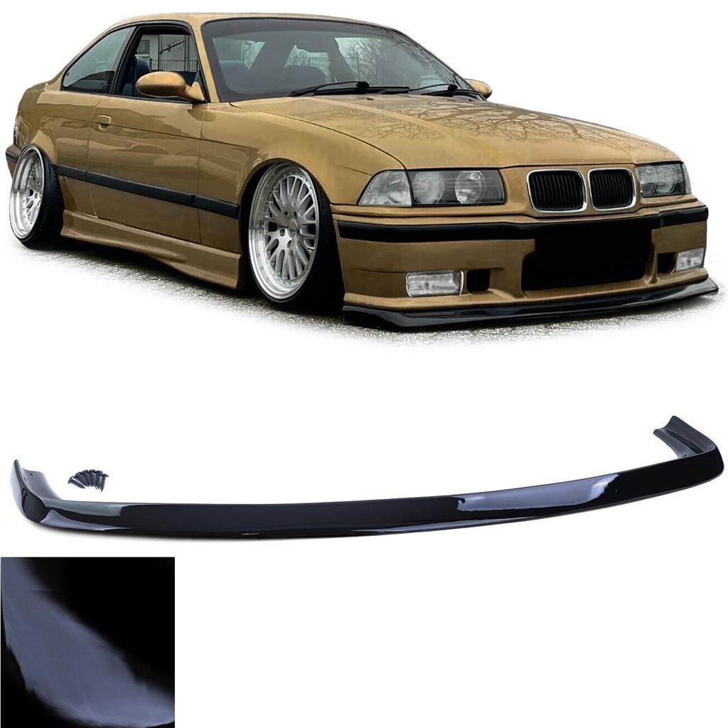 Spoiler Splitter Voor Bmw E36 M Pakket Glans Zwart GT Style, Verzenden