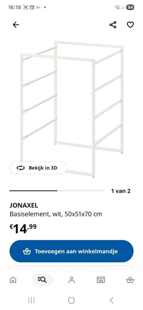 Jonaxel opbergsysteem ikea, Ophalen