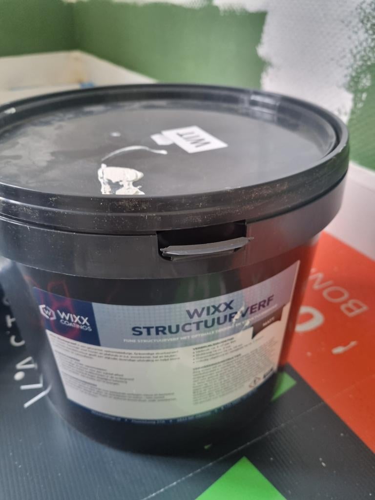 Peinture texturée blanche 10 litres, pot plein, Enlèvement, Blanc
