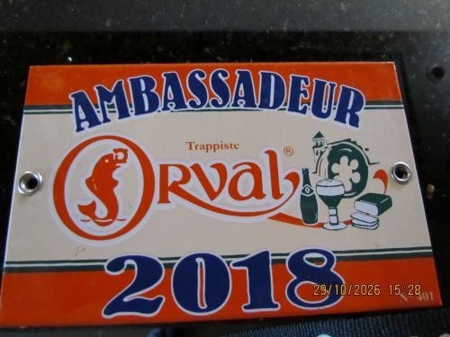 ORVAL Plaque ambassadeur 2018, Enlèvement ou Envoi, Neuf, Panneau, Plaque ou Plaquette publicitaire, Autres marques