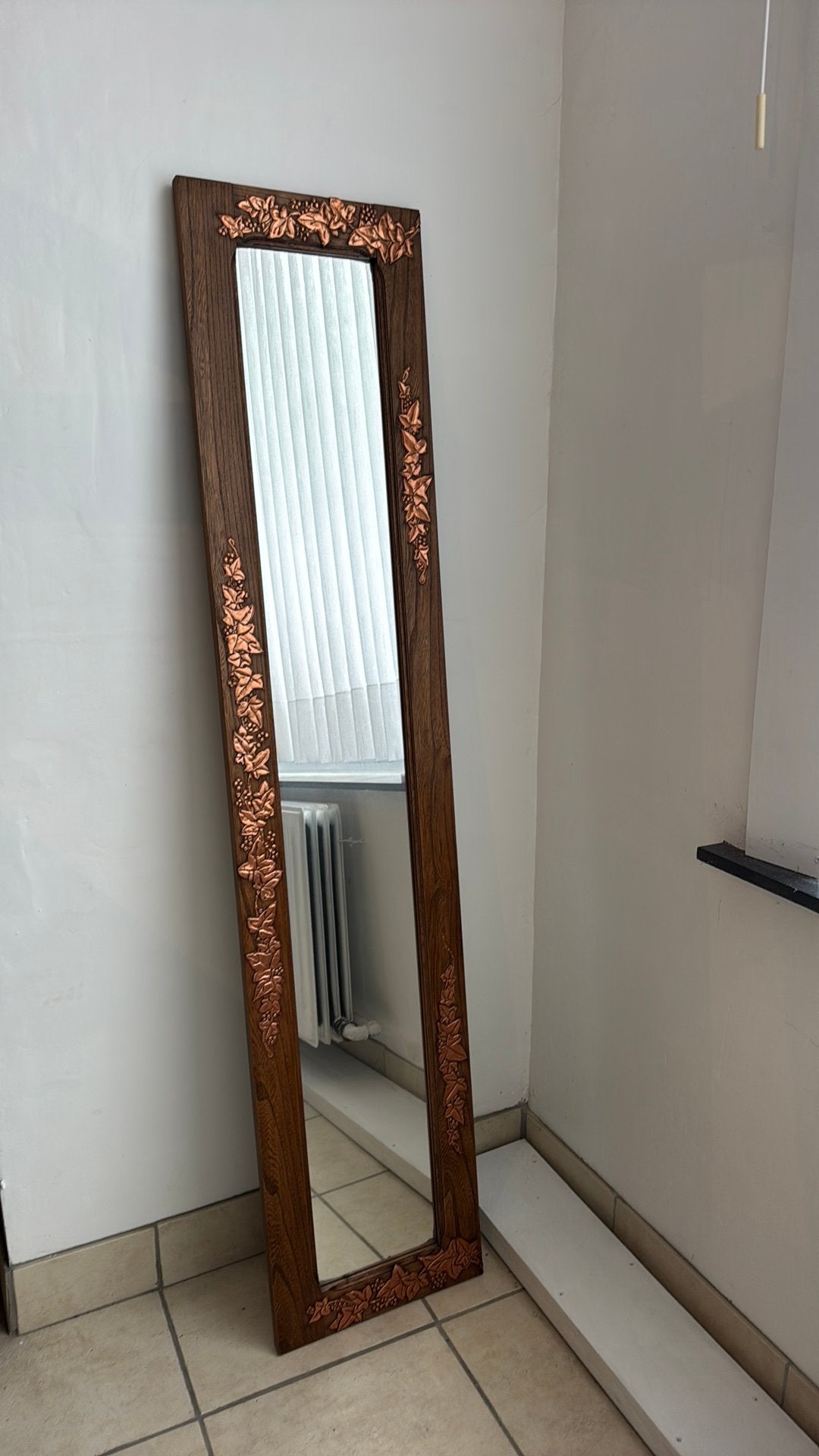 Spiegel met houten frame, Huis en Inrichting, Ophalen, Gebruikt, 125 cm of meer, Minder dan 100 cm