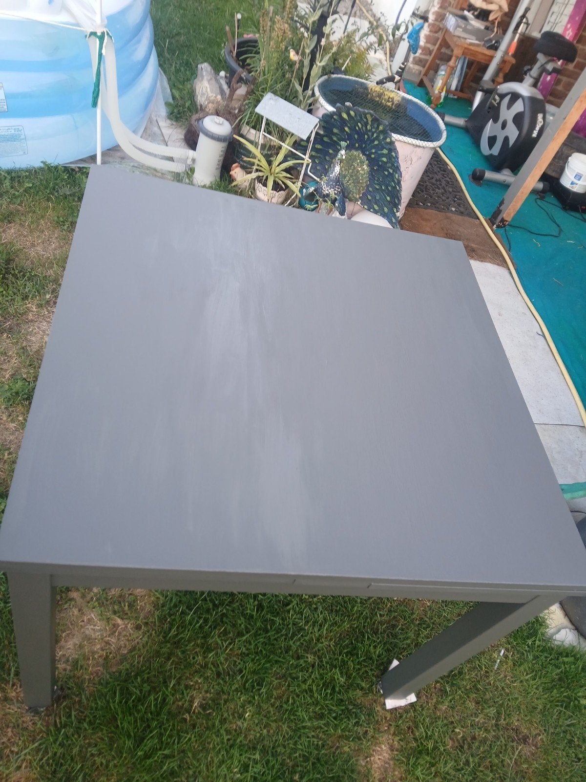 table grise  ral. en bois, Enlèvement ou Envoi