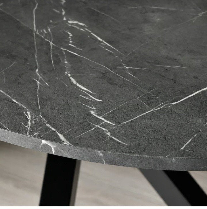 Table ovale noir marbré etat impeccable, Neuf, 100 à 150 cm, 100 à 150 cm, Enlèvement
