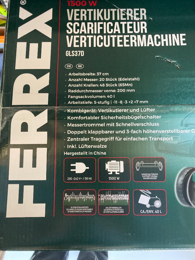 Nieuwe verticuteermachine, Tuin en Terras, Ophalen, Nieuw, Elektrisch, Ferrex