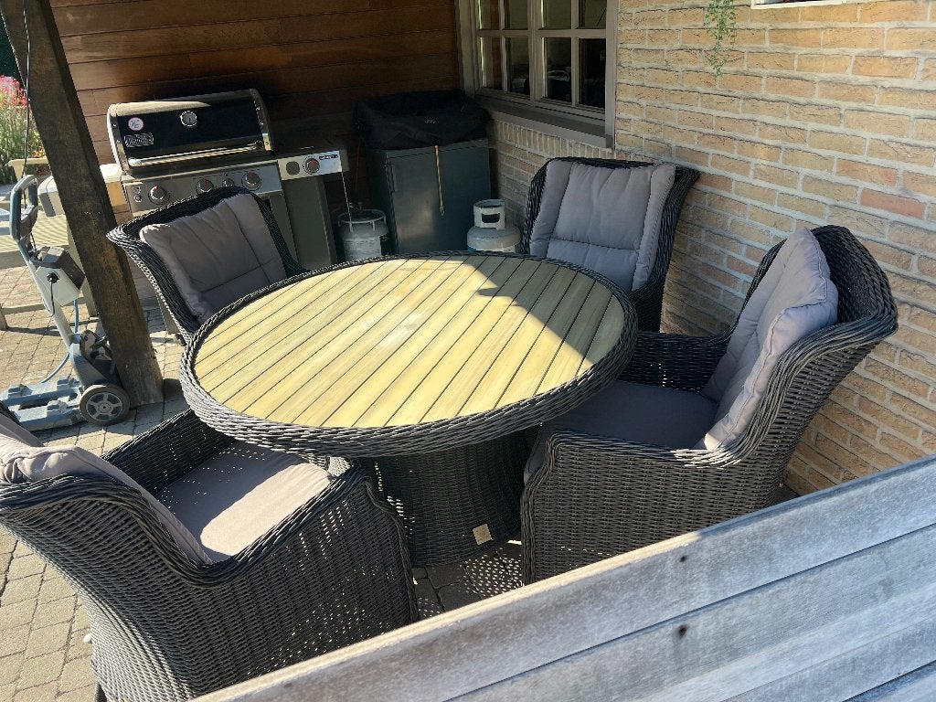 Tafelset met 4 stoelen, Ophalen, 4 zitplaatsen, Gebruikt, Rotan