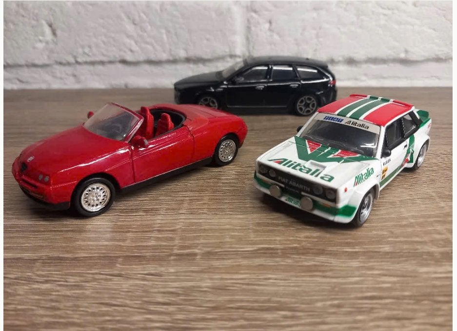 Alfa Romeo Spider & 159 + Fiat 131 Abarth , schaal 1:43, Ophalen, Auto