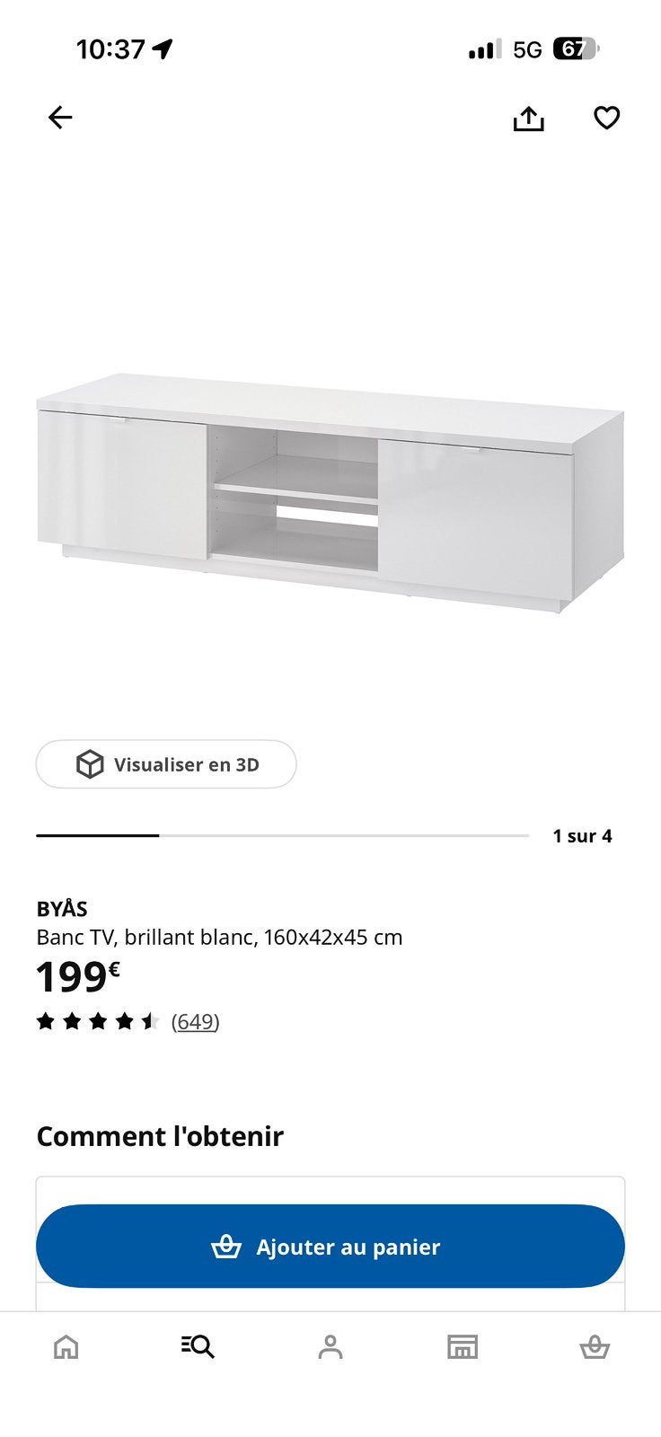 Meuble tele ikea, Enlèvement, Comme neuf