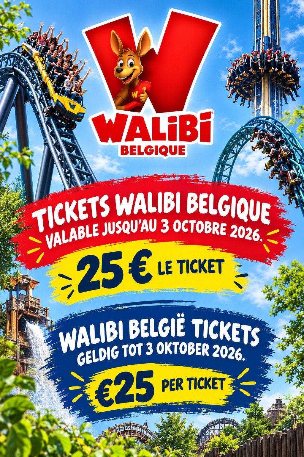 12 tickets walibi Belgique, Tickets & Billets