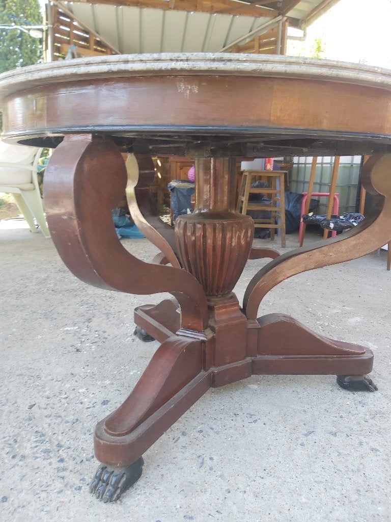 Tafel met marmerblad, Ophalen