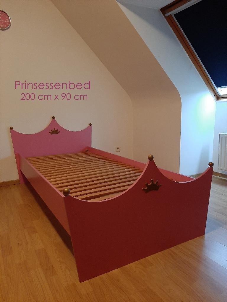 Prinsessenbed inclusief lattenbodem en matras, Ophalen, Zo goed als nieuw, 180 cm of meer, Lattenbodem