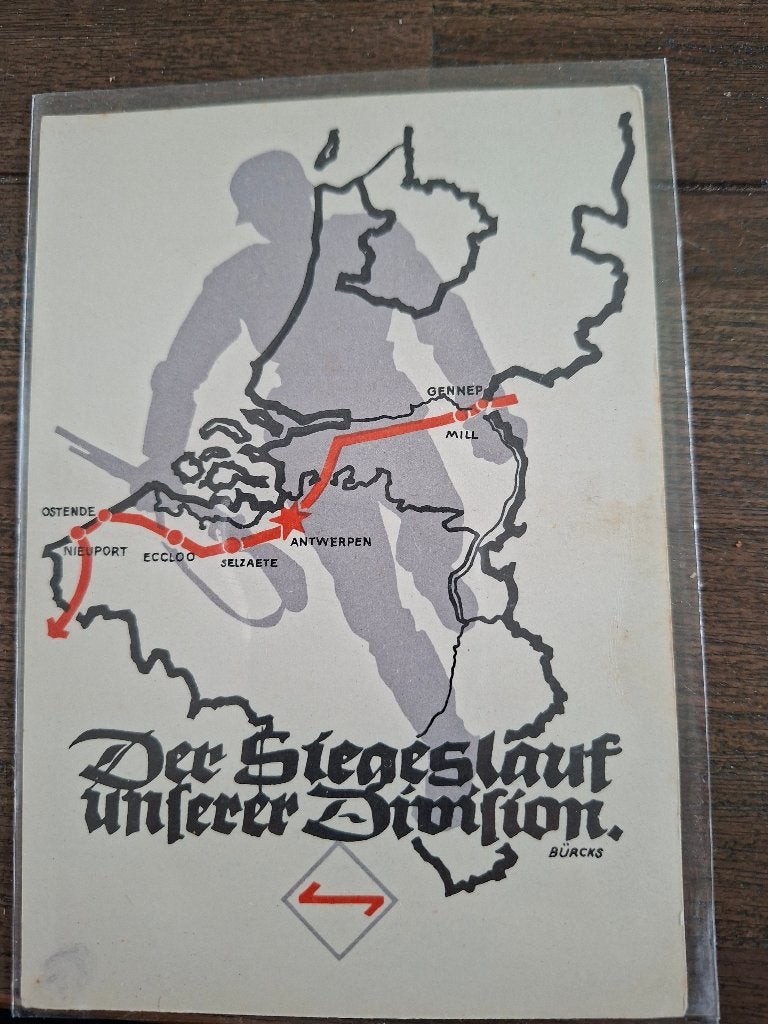 Twee originele propagandpostkaart, Collections, Enlèvement ou Envoi, Armée de terre, Autres types