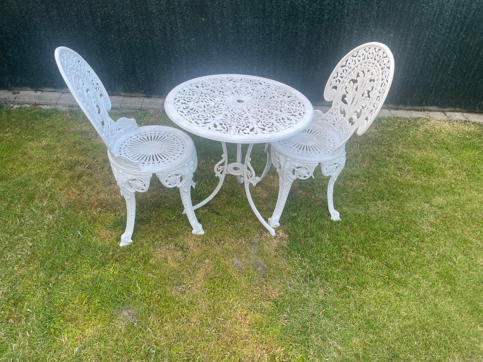 Gietijzeren bistro set, Ophalen, Zo goed als nieuw, 2 zitplaatsen, Tuinset