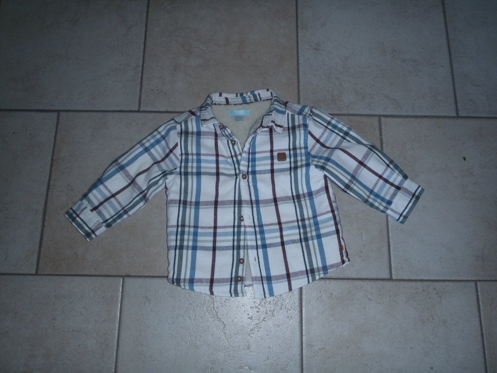 chemise à carreaux doublée taille 80, Enlèvement ou Envoi, Comme neuf, Garçon, Chemise ou Chemisier