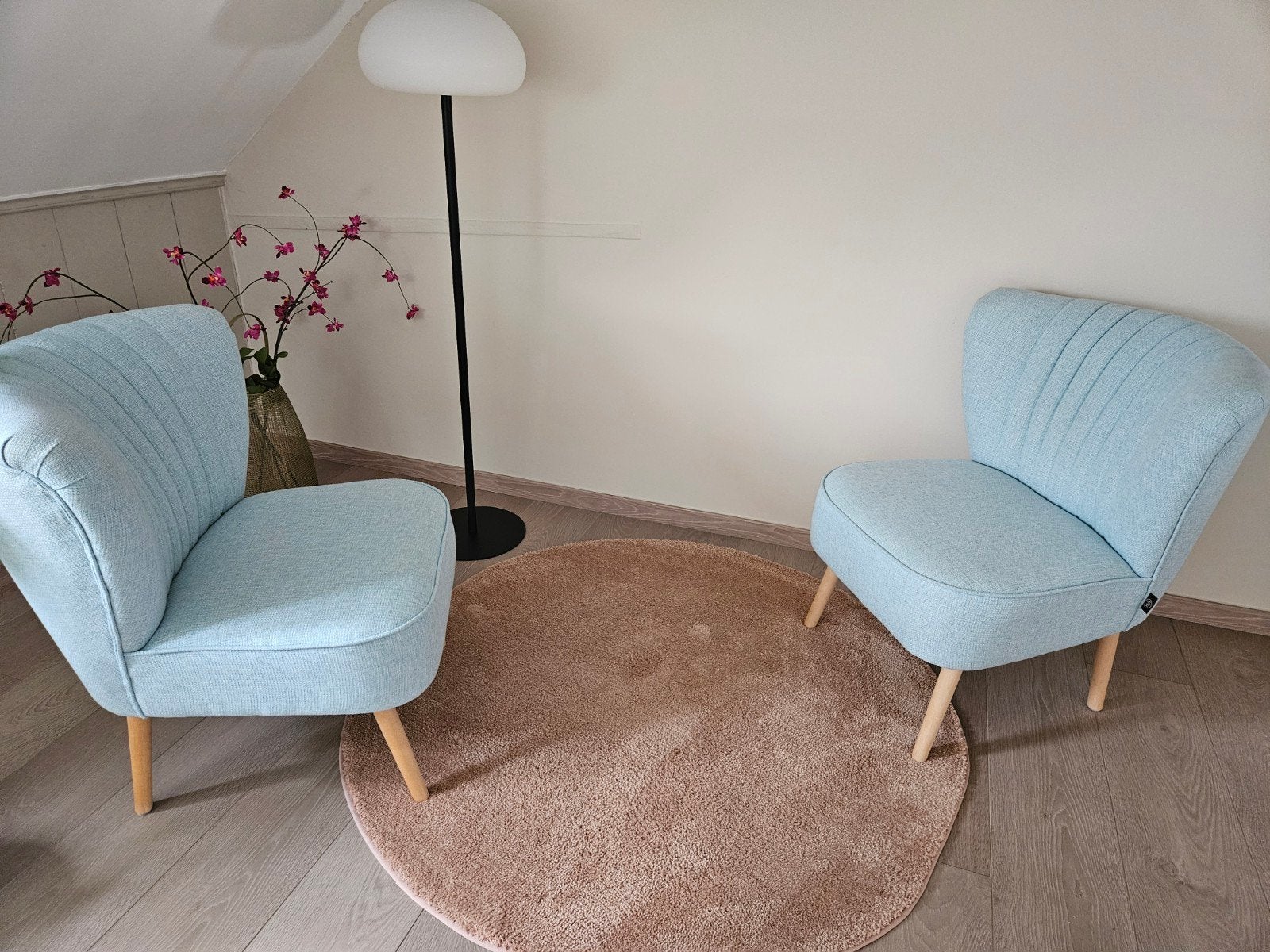 Rond tapijt - roestroze- perfecte staat, Ophalen, Roze