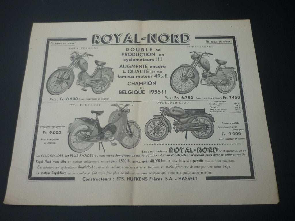 Diverse documenten Moto - Mobylette Royal Nord - Hasselt, Fietsen en Brommers, Ophalen of Verzenden