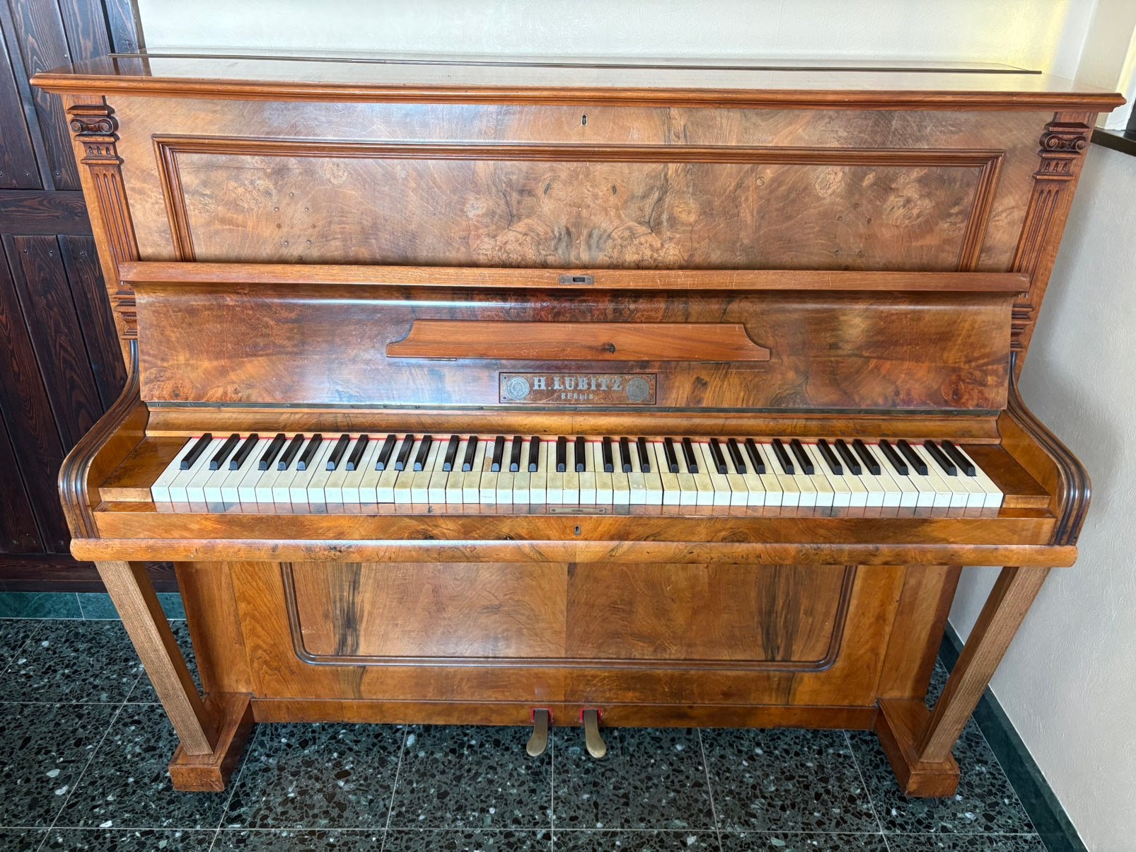 Piano H.Lubitz Berlin, Muziek en Instrumenten, Ophalen, Gebruikt, Bruin, Piano