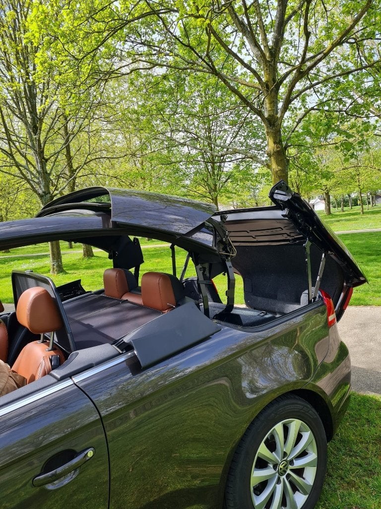 VW EOS Cabrio, Auto's, Volkswagen, Beige, Leder, Diesel, 2 deurs