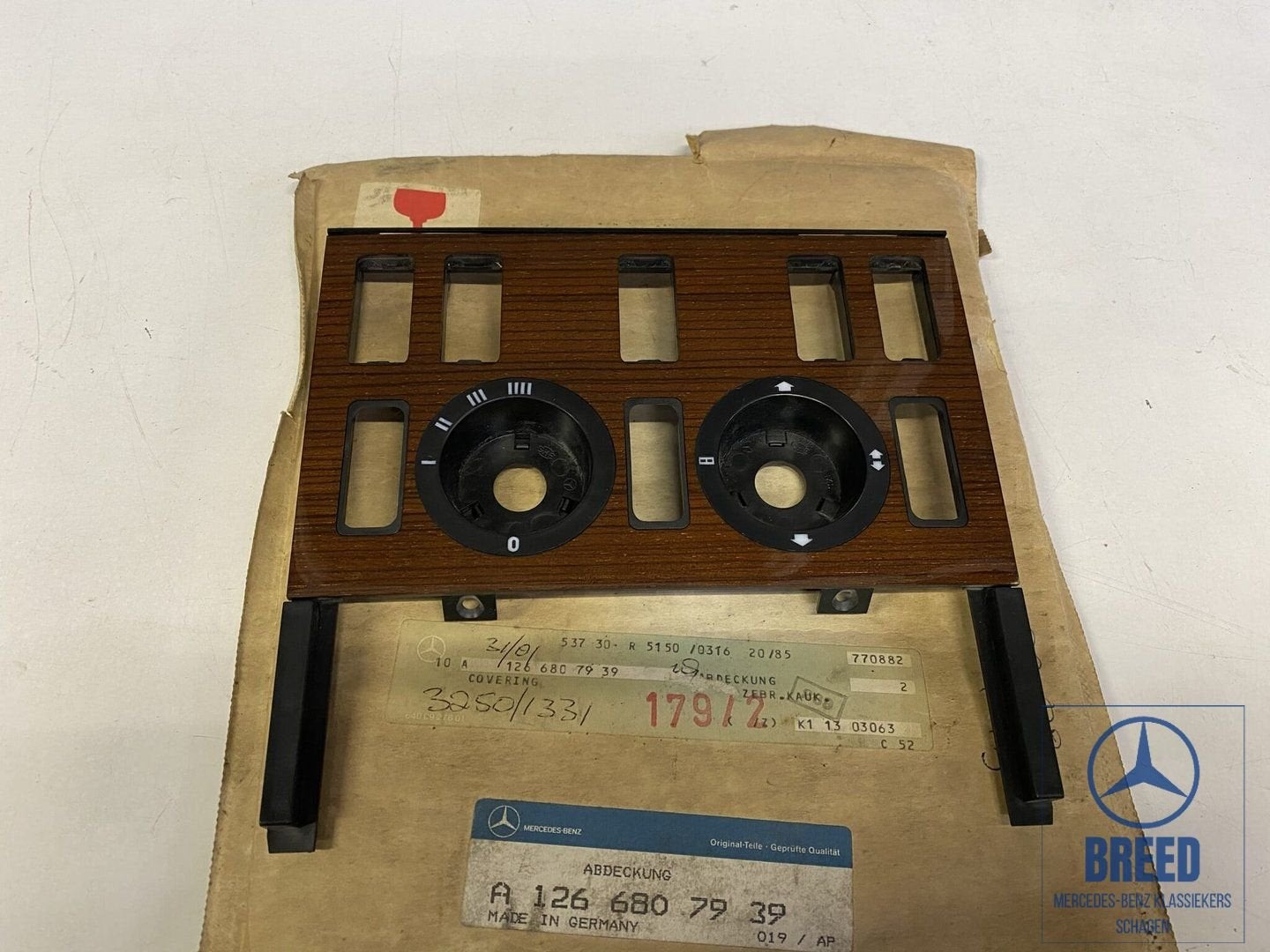 NOS zebranopaneel kachelbediening Mercedes-Benz W126 C126, Auto-onderdelen, Interieur en Bekleding, -, Nieuw, Ophalen of Verzenden