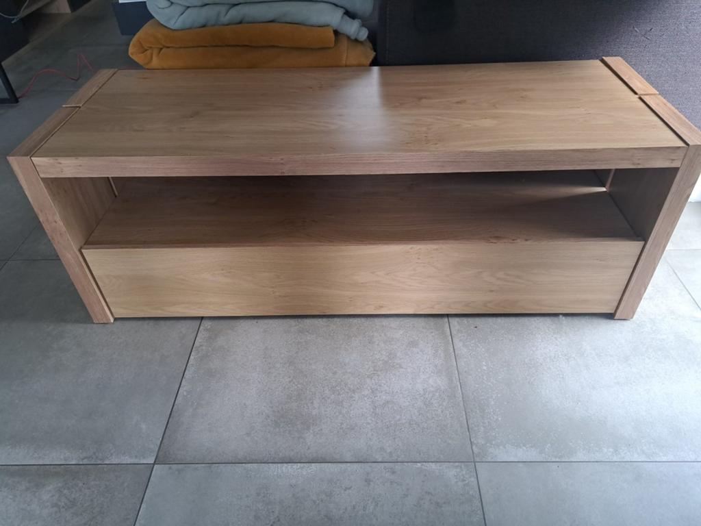 Meuble television effet bois - occasion, 25 à 50 cm, Utilisé, 100 à 150 cm, Autres essences de bois
