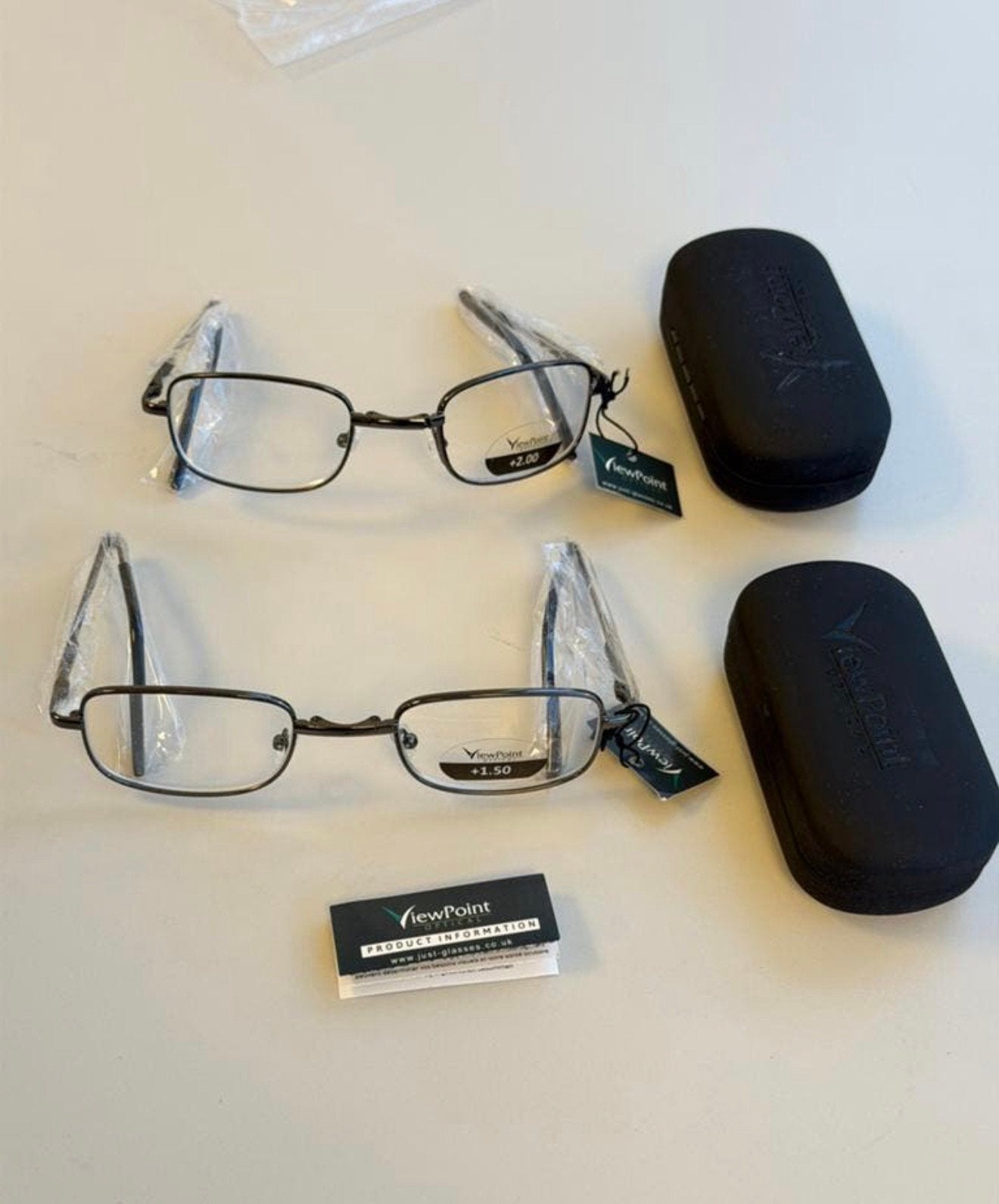 2 lunettes de lecture ViewPoint +1,50 +2,00 étui pliable 2, Enlèvement ou Envoi, Neuf, Noir, Lunettes de lecture