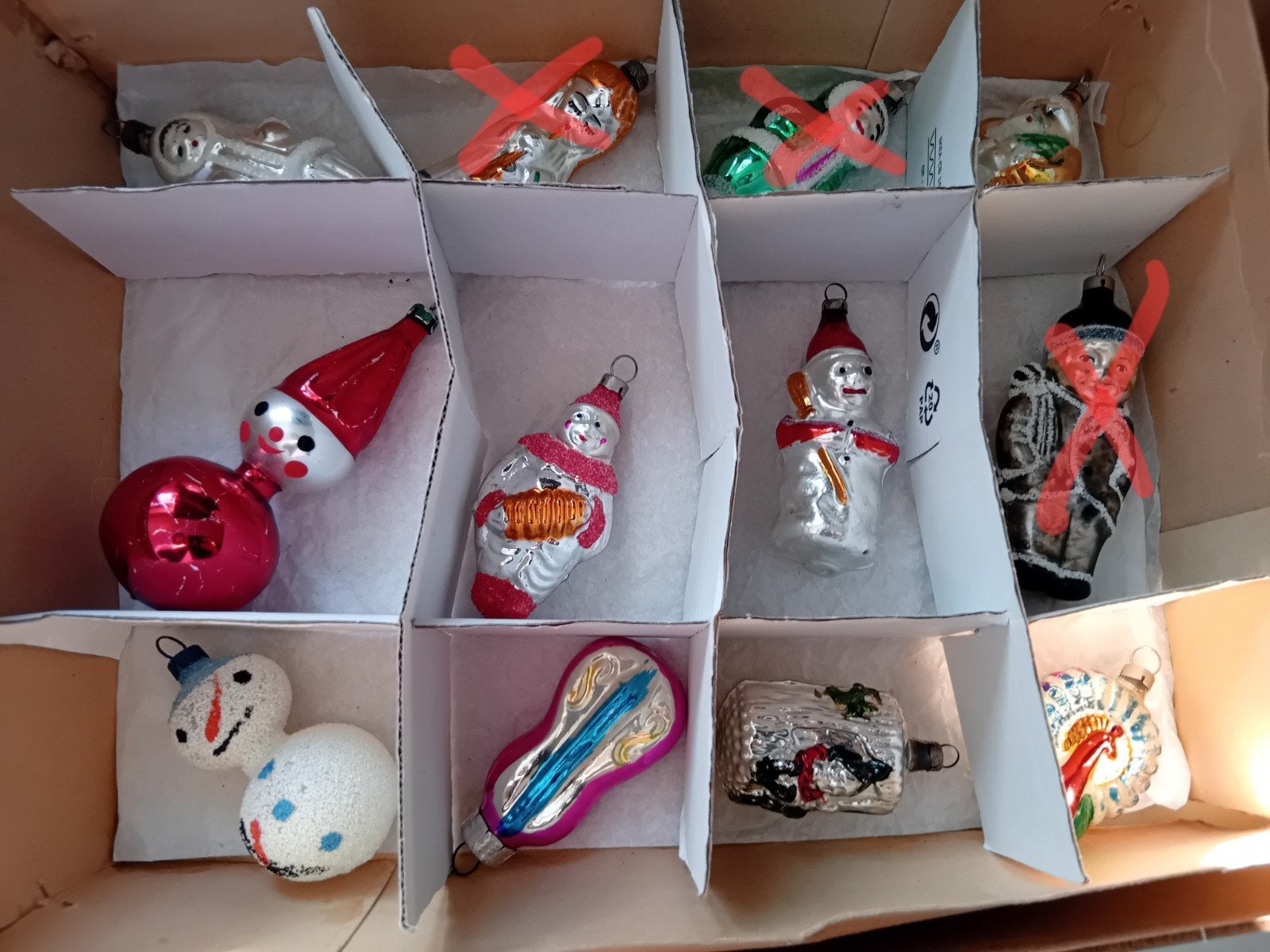 oude kerstbal figuren, Diversen, Ophalen of Verzenden