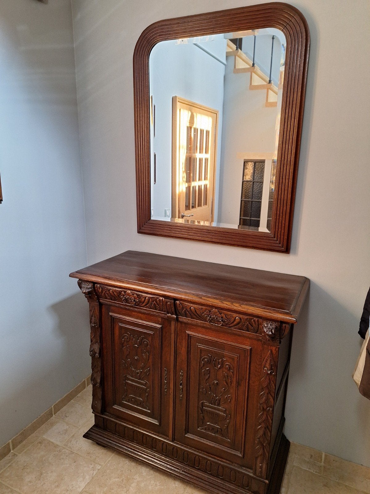 meuble + miroir, Antiquités & Art, Enlèvement
