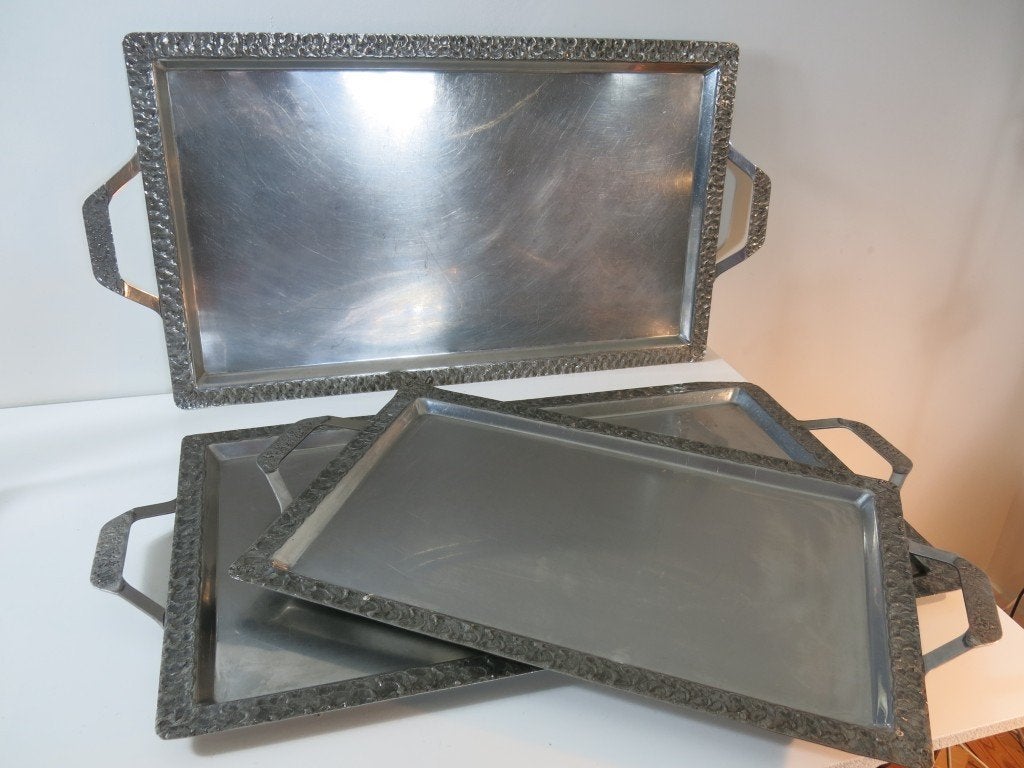 3 plateaux de buffet d'accueil XXL BVN 18/10 Schwerte, Enlèvement ou Envoi